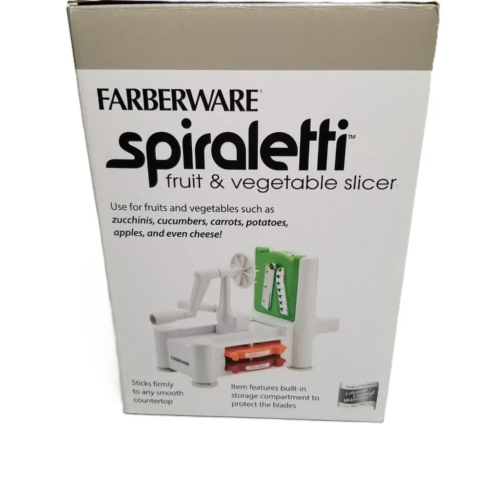 Farberware Spiraletti White Fruit Vegetable Slicer Spiralizer Kitchen Gadget
